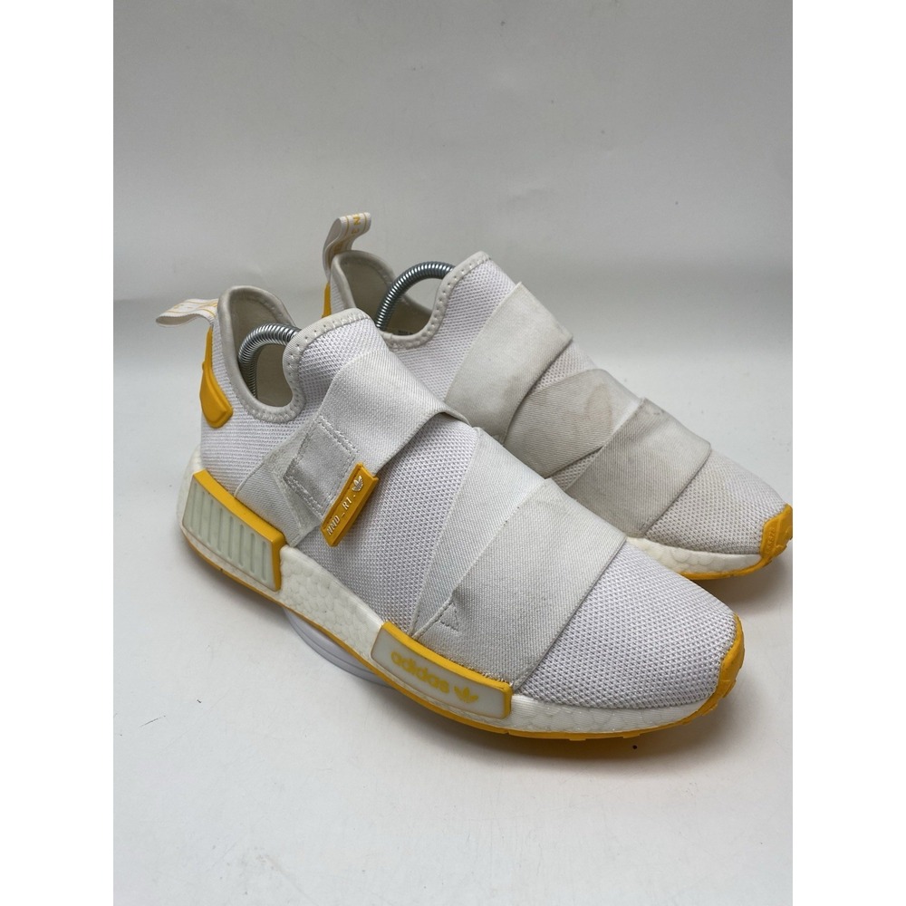 adidas Shoes Women Size 9 NMD_R1 Strap White Gold Athletic Slip On 4158 - Picture 2 of 11